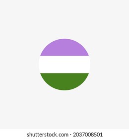 Bandera de género circular con fondo blanco