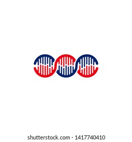 Circle genetic DNA logo design with rounded style.