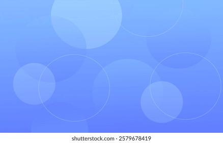 Circle geometric abstract background in Blue background with floating circles designs.