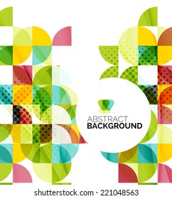 Circle geometric abstract background, colorful business or technology design for web on white with sample text