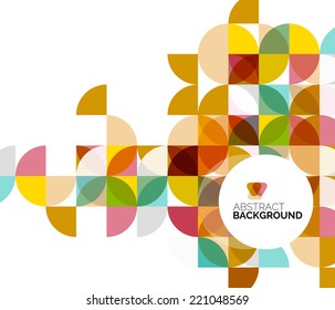 Circle geometric abstract background, colorful business or technology design for web on white with sample text