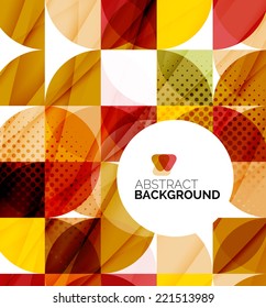 Circle geometric abstract background, colorful business or technology design for web on white with sample text