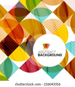 Circle geometric abstract background, colorful business or technology design for web on white with sample text