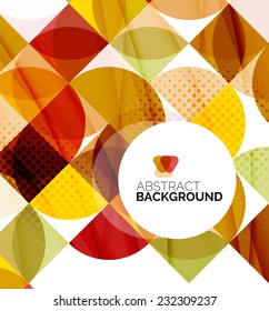 Circle geometric abstract background, colorful business or technology design for web on white with sample text