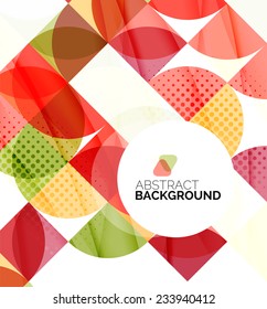Circle geometric abstract background, colorful business or technology design for web on white with sample text