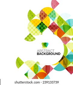 Circle geometric abstract background, colorful business or technology design for web on white with sample text