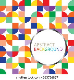 Circle geometric abstract background, colorful business or technology with sample text
