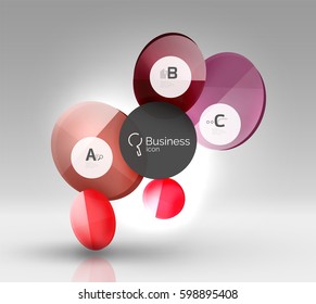 Geometrischer, abstrakter Hintergrund, bunter Geschäfts- oder Technologiedesign für Web auf Weiß mit Beispieltext