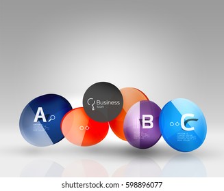 Geometrischer, abstrakter Hintergrund, bunter Geschäfts- oder Technologiedesign für Web auf Weiß mit Beispieltext