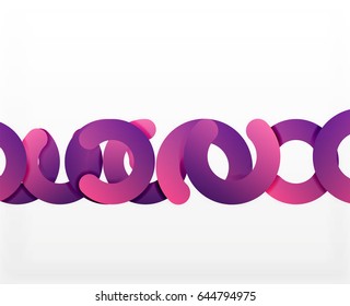 Circle geometric abstract background, colorful business or technology design for web. Paper round shapes - rings, geometric 3d style texture, banner