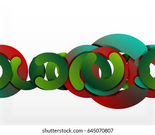 Circle geometrische abstrakte Hintergrund, bunter Business oder Technologie Design für Web. Rundformen aus Papier - Ringe, geometrische 3D-Struktur, Banner