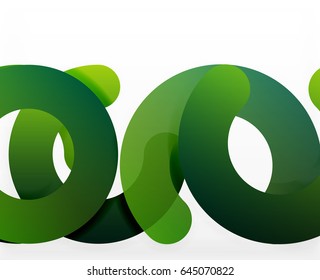 Circle geometric abstract background, colorful business or technology design for web. Paper round shapes - rings, geometric 3d style texture, banner