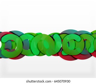 Antecedentes abstractos geométricos en círculo, negocios coloridos o diseño tecnológico para la web. Formas redondeadas de papel - anillos, textura geométrica de estilo 3d, pancarta