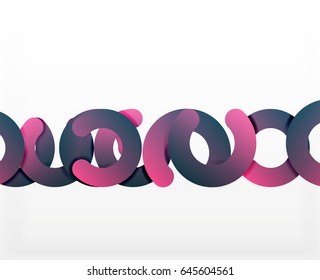 Circle geometric abstract background, colorful business or technology design for web. Paper round shapes - rings, geometric 3d style texture, banner