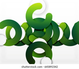 Circle geometric abstract background, colorful business or technology design for web. Paper round shapes - rings, geometric 3d style texture, banner