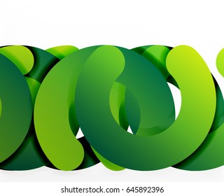 Circle geometric abstract background, colorful business or technology design for web. Paper round shapes - rings, geometric 3d style texture, banner