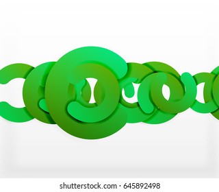 Circle geometrische abstrakte Hintergrund, bunter Business oder Technologie Design für Web. Rundformen aus Papier - Ringe, geometrische 3D-Struktur, Banner