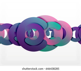 Antecedentes abstractos geométricos en círculo, negocios coloridos o diseño tecnológico para la web. Formas redondeadas de papel - anillos, textura geométrica de estilo 3d, pancarta