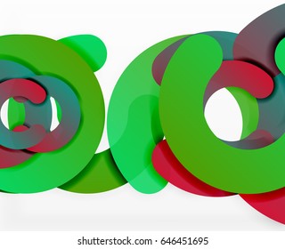 Antecedentes abstractos geométricos en círculo, negocios coloridos o diseño tecnológico para la web. Formas redondeadas de papel - anillos, textura geométrica de estilo 3d, pancarta