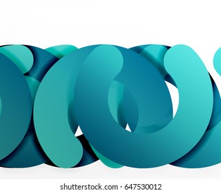 Antecedentes abstractos geométricos en círculo, negocios coloridos o diseño tecnológico para la web. Formas redondeadas de papel - anillos, textura geométrica de estilo 3d, pancarta