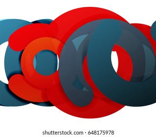 Antecedentes abstractos geométricos en círculo, negocios coloridos o diseño tecnológico para la web. Formas redondeadas de papel - anillos, textura geométrica de estilo 3d, pancarta