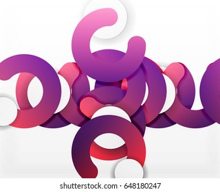 Antecedentes abstractos geométricos en círculo, negocios coloridos o diseño tecnológico para la web. Formas redondeadas de papel - anillos, textura geométrica de estilo 3d, pancarta