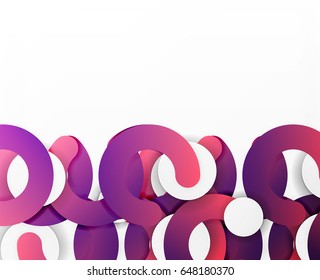Antecedentes abstractos geométricos en círculo, negocios coloridos o diseño tecnológico para la web. Formas redondeadas de papel - anillos, textura geométrica de estilo 3d, pancarta