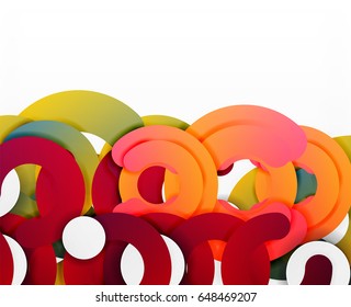 Circle geometric abstract background, colorful business or technology design for web. Paper round shapes - rings, geometric 3d style texture, banner