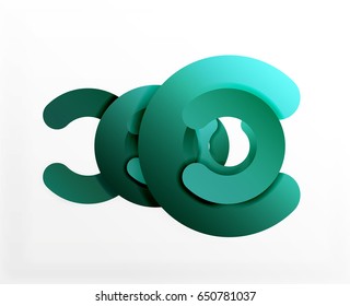 Antecedentes abstractos geométricos en círculo, negocios coloridos o diseño tecnológico para la web. Formas redondeadas de papel - anillos, textura geométrica de estilo 3d, pancarta