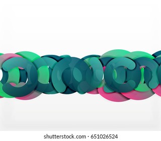 Antecedentes abstractos geométricos en círculo, negocios coloridos o diseño tecnológico para la web. Formas redondeadas de papel - anillos, textura geométrica de estilo 3d, pancarta
