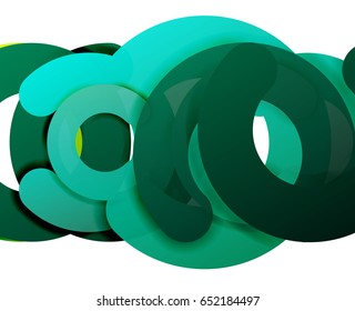 Antecedentes abstractos geométricos en círculo, negocios coloridos o diseño tecnológico para la web. Formas redondeadas de papel - anillos, textura geométrica de estilo 3d, pancarta