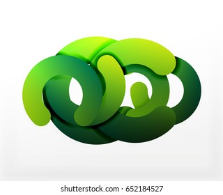 Antecedentes abstractos geométricos en círculo, negocios coloridos o diseño tecnológico para la web. Formas redondeadas de papel - anillos, textura geométrica de estilo 3d, pancarta