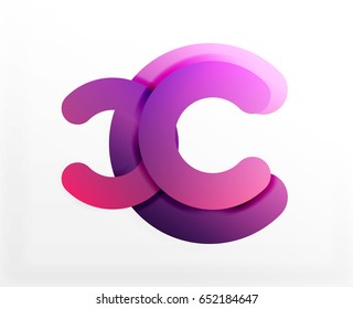 Circle geometric abstract background, colorful business or technology design for web. Paper round shapes - rings, geometric 3d style texture, banner