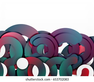 Antecedentes abstractos geométricos en círculo, negocios coloridos o diseño tecnológico para la web. Formas redondeadas de papel - anillos, textura geométrica de estilo 3d, pancarta