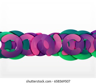 Circle geometrische abstrakte Hintergrund, bunter Business oder Technologie Design für Web. Rundformen aus Papier - Ringe, geometrische 3D-Struktur, Banner