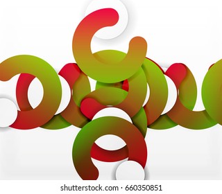 Antecedentes abstractos geométricos en círculo, negocios coloridos o diseño tecnológico para la web. Formas redondeadas de papel - anillos, textura geométrica de estilo 3d, pancarta