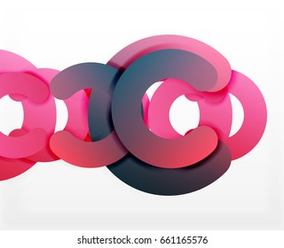 Antecedentes abstractos geométricos en círculo, negocios coloridos o diseño tecnológico para la web. Formas redondeadas de papel - anillos, textura geométrica de estilo 3d, pancarta