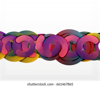 Antecedentes abstractos geométricos en círculo, negocios coloridos o diseño tecnológico para la web. Formas redondeadas de papel - anillos, textura geométrica de estilo 3d, pancarta