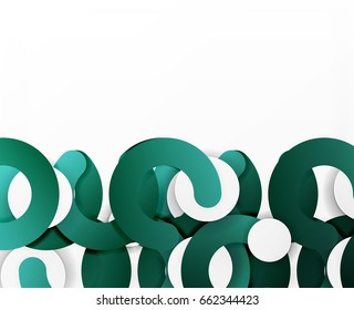 Circle geometric abstract background, colorful business or technology design for web. Paper round shapes - rings, geometric 3d style texture, banner