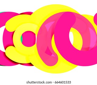 Antecedentes abstractos geométricos en círculo, negocios coloridos o diseño tecnológico para la web. Formas redondeadas de papel - anillos, textura geométrica de estilo 3d, pancarta