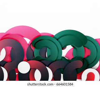 Antecedentes abstractos geométricos en círculo, negocios coloridos o diseño tecnológico para la web. Formas redondeadas de papel - anillos, textura geométrica de estilo 3d, pancarta