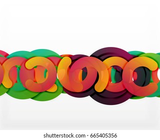 Antecedentes abstractos geométricos en círculo, negocios coloridos o diseño tecnológico para la web. Formas redondeadas de papel - anillos, textura geométrica de estilo 3d, pancarta