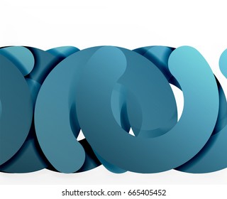 Circle geometric abstract background, colorful business or technology design for web. Paper round shapes - rings, geometric 3d style texture, banner