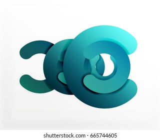 Antecedentes abstractos geométricos en círculo, negocios coloridos o diseño tecnológico para la web. Formas redondeadas de papel - anillos, textura geométrica de estilo 3d, pancarta