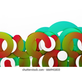 Circle geometric abstract background, colorful business or technology design for web. Paper round shapes - rings, geometric 3d style texture, banner