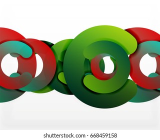Antecedentes abstractos geométricos en círculo, negocios coloridos o diseño tecnológico para la web. Formas redondeadas de papel - anillos, textura geométrica de estilo 3d, pancarta