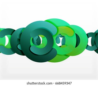 Antecedentes abstractos geométricos en círculo, negocios coloridos o diseño tecnológico para la web. Formas redondeadas de papel - anillos, textura geométrica de estilo 3d, pancarta
