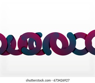 Circle geometric abstract background, colorful business or technology design for web. Paper round shapes - rings, geometric 3d style texture, banner