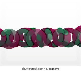 Circle geometric abstract background, colorful business or technology design for web. Paper round shapes - rings, geometric 3d style texture, banner