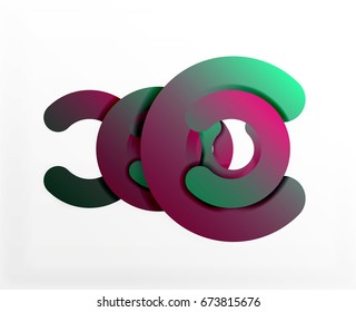 Circle geometrische abstrakte Hintergrund, bunter Business oder Technologie Design für Web. Rundformen aus Papier - Ringe, geometrische 3D-Struktur, Banner